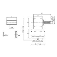 Conector RF en Ángulo F-C-JW1.5, Conector Tipo F de Fábrica, Crimpado para RG174 y RG316