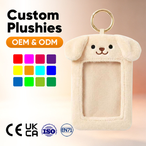 Adorabile Porta Fotocard a Forma di Gatto Viola Personalizzato, Giocattolo di Peluche Super Morbido con Design Ricamato in Cotone/Poliestere per Bambine e Ragazze - Product Image 4