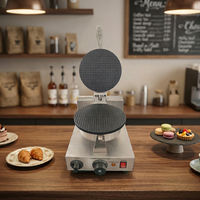 Machine à gaufres et cornets de crème glacée électriques miniatures commerciales en acier inoxydable 1000W pour la maison