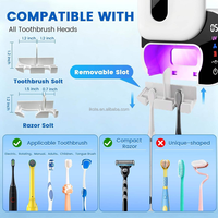 Support mural pour brosses à dents avec affichage numérique, ventilateur UV désinfectant, séchage, rechargeable, personnalisable, marque privée, support de rangement