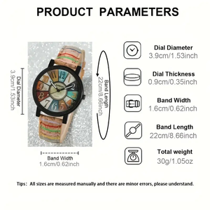 นาฬิกาข้อมือผู้หญิงลายรุ้งหลากสีสัน ดีไซน์หรูหรา สไตล์โบฮีเมียนสุดเก๋ ของขวัญสุดพิเศษ - Product Image 5