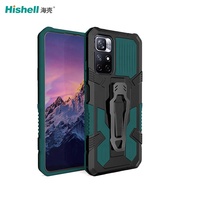 Protection de l'appareil photo PC et TPU antichoc 2 en 1 étui blindé avec support arrière Clip Cell Mobile Phone Covers pour Redmi Note11