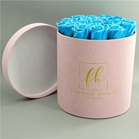 Boîte à fleurs ronde en carton artisanal avec finition brillante/mate, personnalisable OEM
