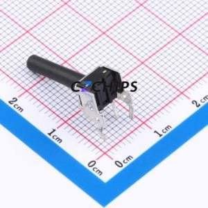 GT-TC101B-H190-L1 Tactile Switch Through hole,6x7.5mm Switch Single Pole Single Throw Round Button 2.5N Right Angle Insert - Product Image 2