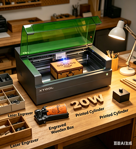 Grabador Láser XTool S1 de 20W, Cortador Láser de Diodo Encapsulado de 20W para Madera, Acrílico y Metal, Clase 1 de Seguridad con LightBurn - Product Image 5