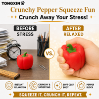 Jouet anti-stress en argile souple et croustillante en forme de poivron TONGXIN, Squishy Kawaii, Squishy mignon, Balle anti-stress, Boutique de balles anti-stress