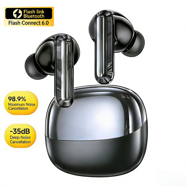 JL Chipset ANC TWS Earbuds with AI Translation In-ear 35mAh Earbuds IPX-4 Waterproof LED 300mAh Charging Base for BT6.0