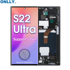 หน้าจอ AMOLED แบบสัมผัสพร้อมกรอบสำหรับเปลี่ยน ซัมซุง S22 Ultra S23 Ultra พร้อมจอ LCD สแกนลายนิ้วมือ ลดราคาพิเศษ - Product Image 1