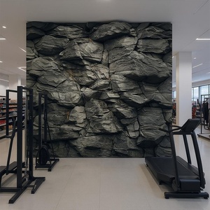 Realistico ristorante di montagna Rock palestra decorazione della parete 3d murali carta da parati - Product Image 2