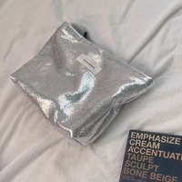 Nouvelle arrivée 2026 : Trousse de maquillage portable à paillettes brillantes, pochette de rangement pour produits de soin et cosmétiques pour femmes, zippée et élégante