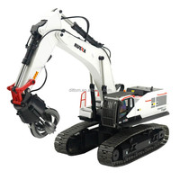Modèle d'excavatrice RC en alliage Huina 1594 4 en 1 22CH à l'échelle 1:14 2.4G RC Camion d'ingénierie en métal (excavatrice/pince à bois/perceuse/pince)