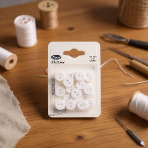 Bottoni Bianchi Ilan 15mm 24pz per Cucito e Artigianato - Product Image 2
