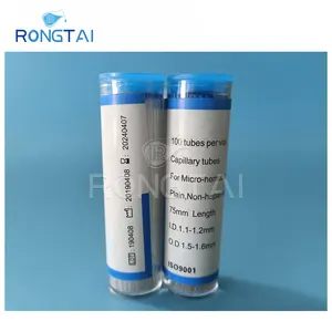 RONGTAI0.1mmキャピラリーチューブメーカー医療用マイクロキャピラリー血液チューブ中国非ヘパラリン化キャピラリーチューブ