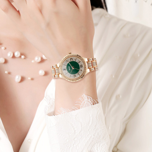 Luxury Crystal Women Dress Watch Fashion Quartz Watches Female Stainless Steel Ladies Wristwatches