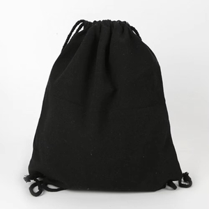 Wholesale Personalize Customize Logo Reused Washable <b>White</b> Black Canvas Soft Cotton Drawstring <b>Bag</b> - Product Image 6