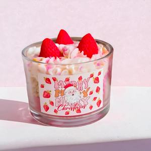 Grandes bougies de Noël en forme de crème glacée, mini bougies parfumées décorées de fraises, vente en gros pour cadeaux de fête - Product Image 5