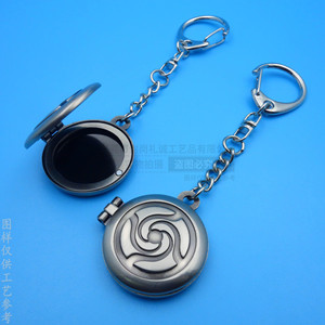 Custom Metal Round Photo Box Keychain Pendant Antique Nickel Color <b>Magnetic</b> Flip Cover Zinc Alloy <b>Frame</b> Business Gift - Product Image 2