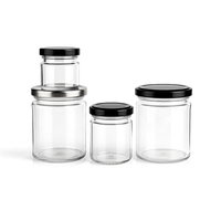 Pot en verre pour confiture de 100 ml, 200 ml, 250 ml, 350 ml avec couvercle à visser pour contenants alimentaires