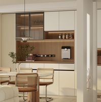 Buffet en bois sur mesure avec éclairage LED et design moderne pour salon, idéal pour la maison et l'hôtellerie