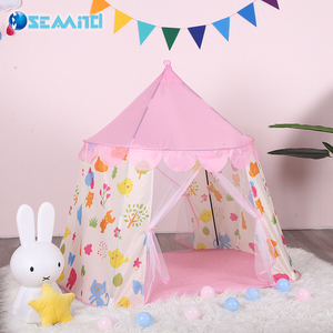 Seamind - Tienda <span class=keywords><strong>de</strong></span> Juegos Infantil <span class=keywords><strong>de</strong></span> Alta Calidad con Diseño <span class=keywords><strong>de</strong></span> <span class=keywords><strong>Castillo</strong></span> <span class=keywords><strong>de</strong></span> Princesa, Material <span class=keywords><strong>de</strong></span> Tela, Diseño <span class=keywords><strong>de</strong></span> Juguetes Suaves, 130x110x130cm, Rosa y Azul - Product Image 3
