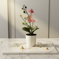 Dekorasi Pernikahan Bunga Phalaenopsis Buatan Warna Ungu untuk Ruang Tamu
