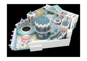 Château Macaron : Aire <span class=keywords><strong>de</strong></span> jeux intérieure multi-zones pour tout-petits <span class=keywords><strong>avec</strong></span> <span class=keywords><strong>mini</strong></span>-carrousel, <span class=keywords><strong>trampoline</strong></span> et piscine à balles pour garderies et centres commerciaux - Product Image 2