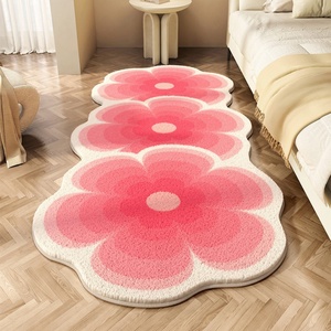 Tapis de chevet floral isolant contre le froid, antidérapant, long, pour fenêtre en baie, tapis de sol doux, tapis de zone pour chambre et salon - Product Image 4