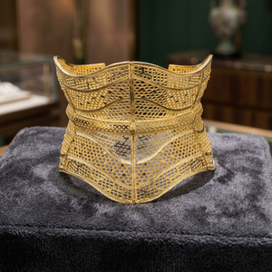 Bracelet Kada Traditionnel Orthodoxe pour Mariage, Plaqué Or 14K 18K 24K, Bijou en Laiton Ouvert, Vente en Gros - Product Image 3