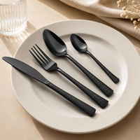 Ensemble de couverts de haute qualité pour restaurant, cuillères, fourchettes et couteaux noircis, en acier inoxydable, pour restaurant et fête
