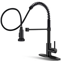 Robinet de cuisine contemporain en laiton de haute qualité, à un seul trou, avec système de refroidissement à eau chaude et froide, design à ressort en céramique