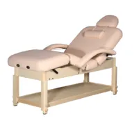 Wooden Stationary Massage Table With Storage For Sale Lash Shop Equipments Height Adjustable Facial Beauty Salon Bed