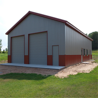 Structure en acier préfabriqué hangar métallique toit à pignon cadre portable facile à assembler bâtiments en métal kit de construction de garage en métal