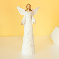 Ornements d'ange blanc de noël priant l'espoir et l'aile de guérison Statues d'ange artisanat en résine décor à la maison nordique