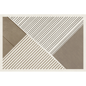 EIFFEL HOME Tapis rayé en fibre de polyester, compatible aspirateur, pour salon, chambre, bureau, style nordique, couleur Morandi YDE-1582 - Product Image 1