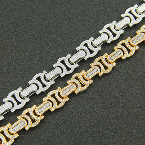 New Splicing Men's Bracelet Exaggerated Personalized Hiphop Style Geometric Shaped Sparkling Chain Bracelet Fashion Jewelry - Product Image 5