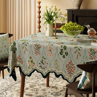 Nappe en tissu mélangé à motif floral de style américain, sensation de luxe léger et haut de gamme, nouveauté 2026, chemin de table de forme irrégulière