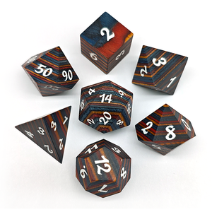 Jeu de dés polyédriques de ligne de grille en bois naturel arc-en-ciel de haute qualité pour donjons <span class=keywords><strong>et</strong></span> dragons jeux RPG Option d'usine personnalisée - Product Image 3