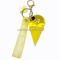 Porte-clés créatif en forme de sucette avec liquide flottant et paillettes, en acrylique, pour sac, idéal comme cadeau, personnalisable, vente en gros