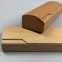 Étui de rangement portable pour lunettes, style littéraire minimaliste, luxe léger, rétro, haut de gamme, fait main, en bois grainé