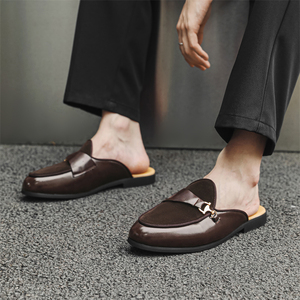 รองเท้าแตะแบบสวมสำหรับผู้ชายไซส์ใหญ่ ระบายอากาศได้ดี สไตล์ยุโรป อเมริกา และอังกฤษ ดีไซน์หรูหรา น้ำหนักเบา ไม่มีส้น แบบสวม - Product Image 6