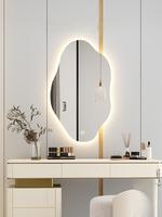 Miroir de salle de bain intelligent LED de forme irrégulière avec interrupteur tactile, miroir asymétrique grand format mural moderne pour villa