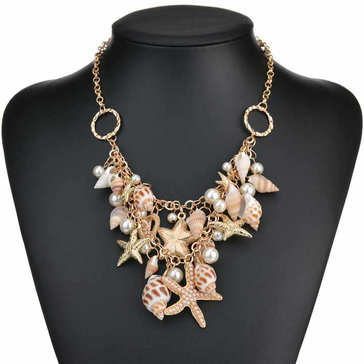 Parure Gioielli Bohémien Con Conchiglie - Collana, Bracciale, Orecchini, Anello E Fermaglio Capelli - Foto 4
