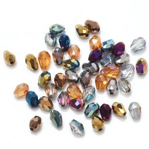 Zhubi 3x5mm 4x6mm Waterdrop Glass Beads đối với trang sức làm mạ màu pha lê thả hạt cho mặt dây chuyền vòng cổ trang trí - Product Image 6