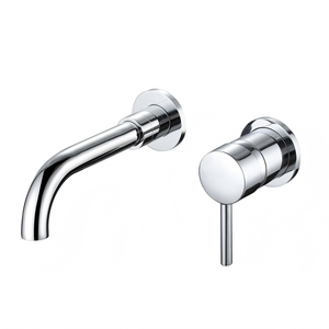 Robinet de lavabo mural <span class=keywords><strong>noir</strong></span> mat électroplaqué - <span class=keywords><strong>Mitigeur</strong></span> encastré dissimulé eau froide et chaude avec bec pivotant - Product Image 5