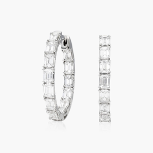 Designer 925 Sterling Silver Gold Plated Moissanite Hoop <b>Earrings</b> Luxury Brilliant Shine <b>Fine</b> Jewelry Elegant Party Wear - Product Image 3