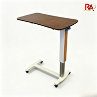 Table de lit réglable en hauteur en bois pour hôpital, marque RA, modèle RA-Z01, garantie 1 an