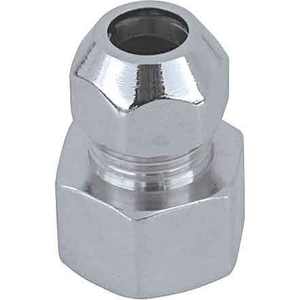 Pezones hembra cromados de 3/8x12, accesorios de compresión de latón de superficie lisa, Material de cobre PN16 para aplicación de agua - Product Image 1