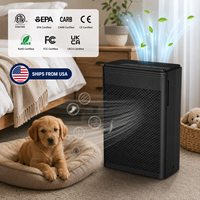 Purificateur d'air HEPA à charbon actif prêt à l'emploi pour chambre, bureau, salon avec CADR 280, OEM ODM, entrepôt US et certifié CE FCC