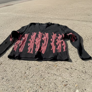 เสื้อเชิ้ตผู้ชายแขนยาวทรงโอเวอร์ไซส์ ผ้าวาฟเฟิลเนื้อฝ้าย 100% ระบายอากาศได้ดี เป็นมิตรกับสิ่งแวดล้อม สไตล์วินเทจ ตัวอย่างสินค้าฟรี - Product Image 1