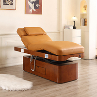 Lit de spa électrique haut de gamme avec chauffage, mousse à mémoire de forme et armoire de rangement pour salon de beauté, centre de bien-être, vente en gros